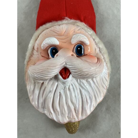 Musical Santa Wall Hanging Plays Silent Night Vinyl Japan Christmas Decor 1960s - Picture 2 of 6